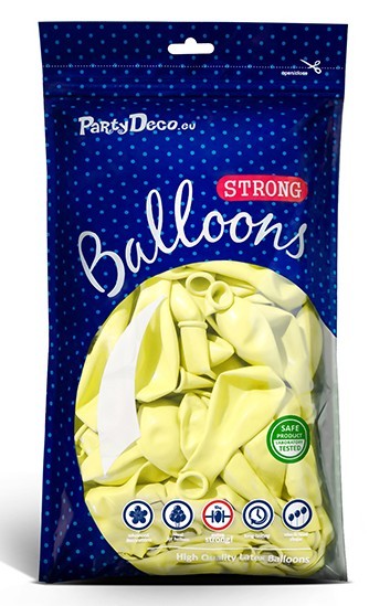 100 party star balloons pastel yellow 30cm 3