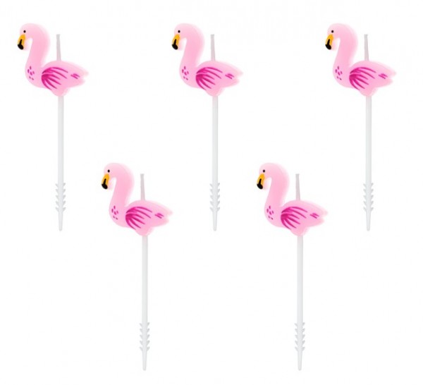 5 Flamingo kagelys South Beach 3cm