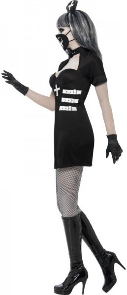 Costume d'infirmière noire d'horreur Halloween 3