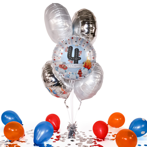 Heliumballon in der Box Happy Fire Engine - Vier