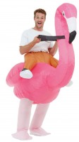 Vorschau: Aufblasbares Flamingo Huckepack Kostüm