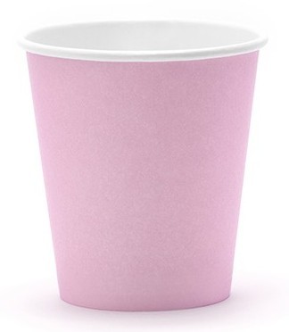 6 One Star paper cups, light pink 180ml
