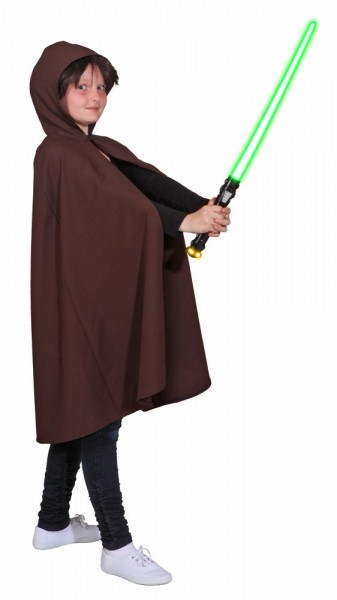 Children's hooded cape in brown