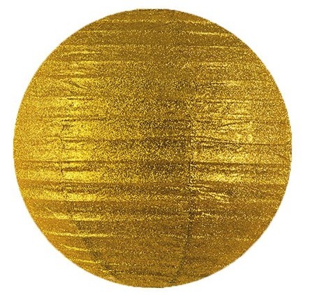 Lanterna glitterata in oro 35cm