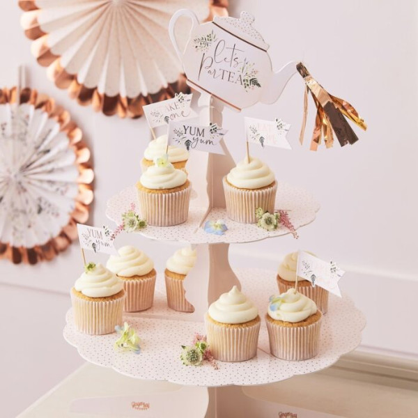 Alzata per cupcake compleanno Teaparty