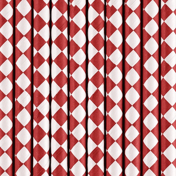 10 diamond straws in red 19.5cm 2