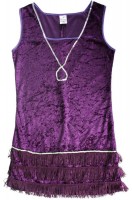 Oversigt: Elegant viola kjole i fløjls look