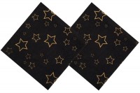 Aperçu: 12 serviettes étoiles dorées 12,5x12,5cm