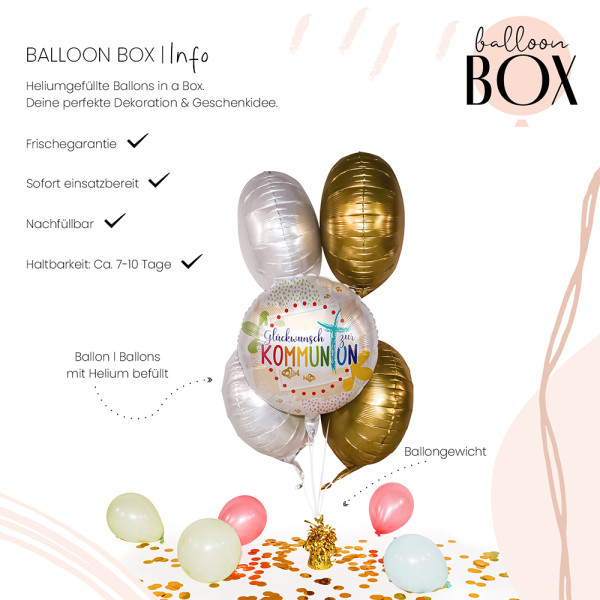 Heliumballon in der Box Kommunion Glückwunsch 3