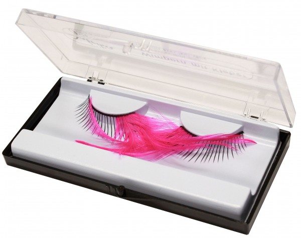 Giant feather eyelashes pink 4