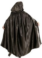 Oversigt: Elegant satin kappe med hætte 152cm