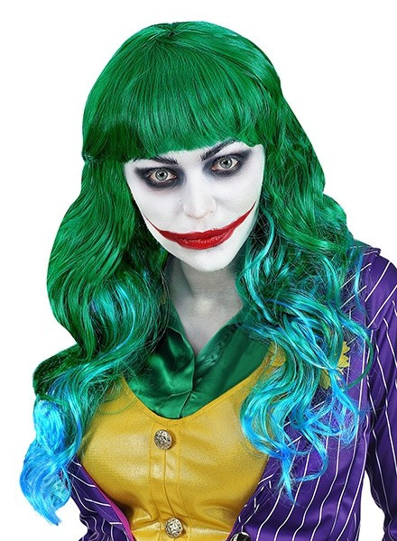 Green Mad Joker ladies wig