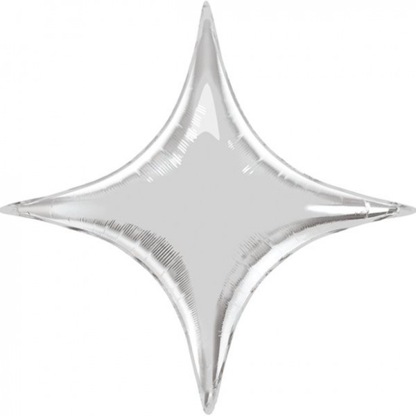 Sølv XL stjerne folie ballon 1.01m