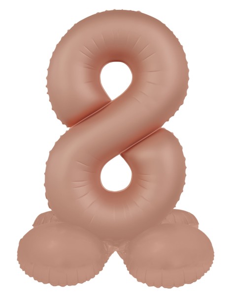 Ballon aluminium Vintage Rose 8 sur pied mat 72 cm