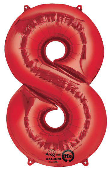 Number balloon 8 red 83cm