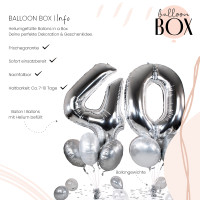 Vorschau: 10 Heliumballons in der Box Silber 40