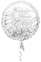 Foil balloon Congratulazioni per la conferma bianco-argento