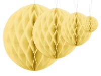 Oversigt: Honeycomb-kugle Lumina citrongul 10 cm