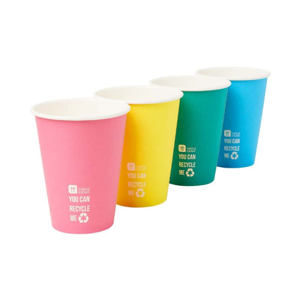 12 vasos de papel de un solo color 250ml