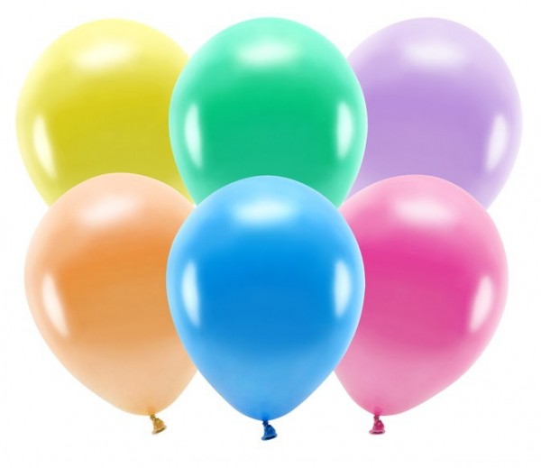 100 Eco metallic Ballons bunt 26cm