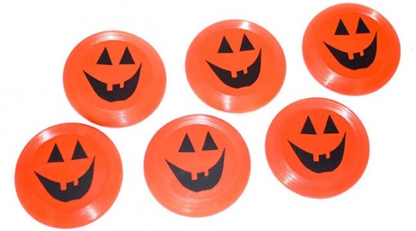 6 mini pumpkin frisbees 6cm