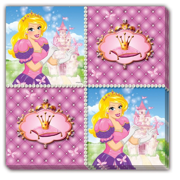 16 servilleta princesa del castillo rosa