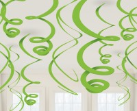 12 äppelgröna dekorativa spiraler Fiesta 55cm