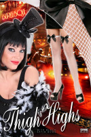 Preview: White Bianka fishnet stockings with bow