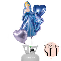 Vorschau: Cinderella Ballonbouquet-Set mit Heliumbehälter