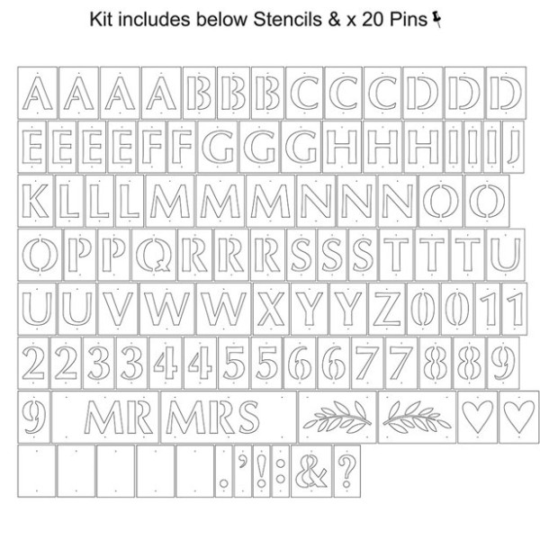 Alphabet & Zahlen Schablonen Set 2