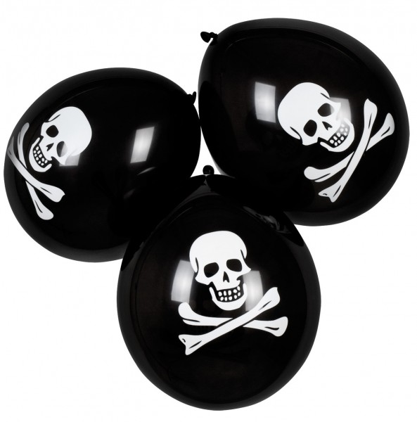 6 Piratenparty Totenkopf Ballons