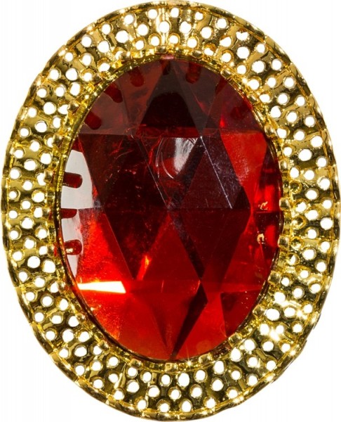 Ozdobny czerwono-złoty pierścień biskupi