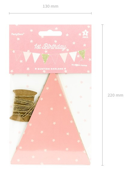DIY One Star Wimpelkette rosa-gold 1,3m 8