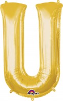 Letter foil balloon U gold 83cm