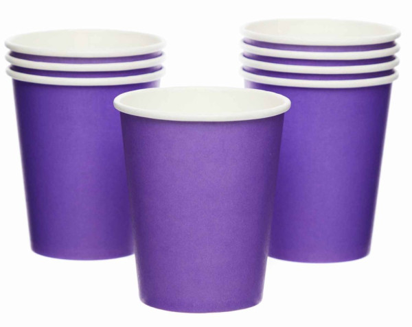 8 gobelets en papier violet 227ml