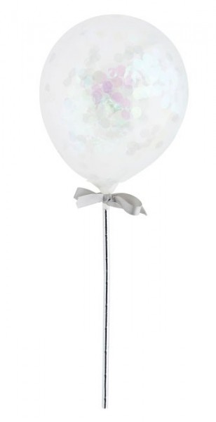 5 confetti stick balloons 12cm