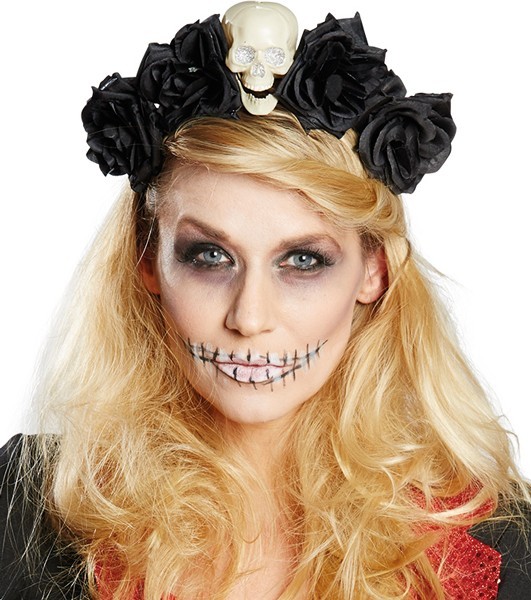 Dance of death headband with roses for women
