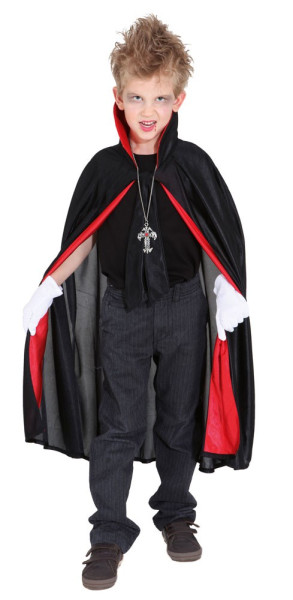 Vampire cape Dracul for children in black and red