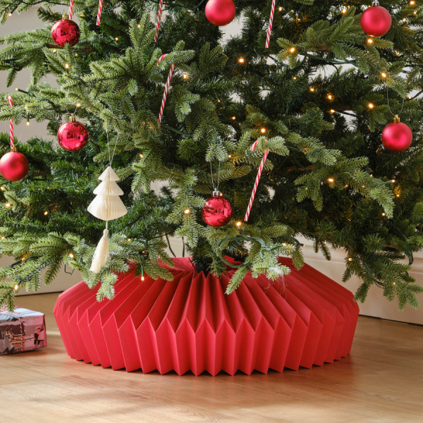 Eco Nido de Abeja Base Árbol de Navidad Rojo 50cm