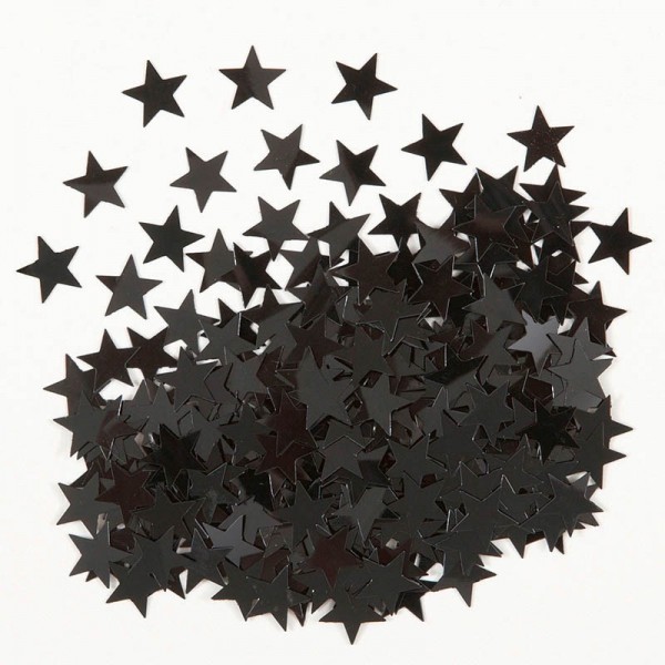 Estrella decorativa dispersa negro metalizado 14g
