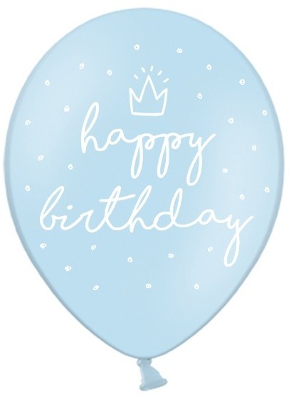 6 My Birthday ballonger blå 30cm