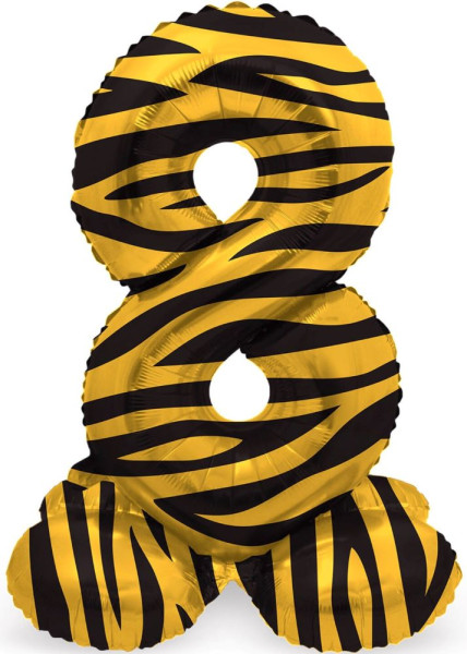 Palloncino numero 8 tigre con base 72cm