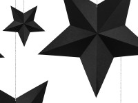 6 zwarte DIY hangende deco-sterren