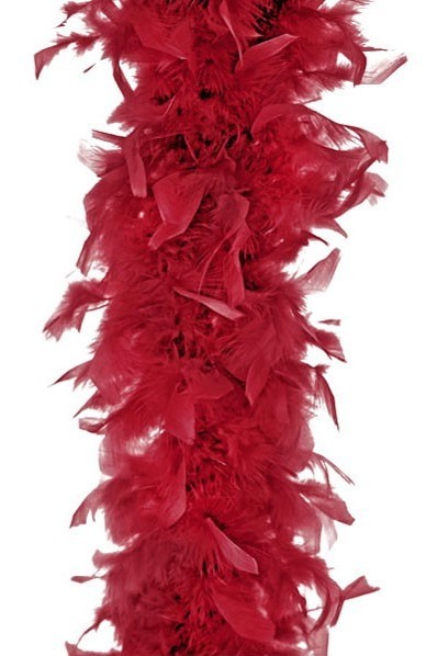 Boa de plumas terciopelo rojo 180cm