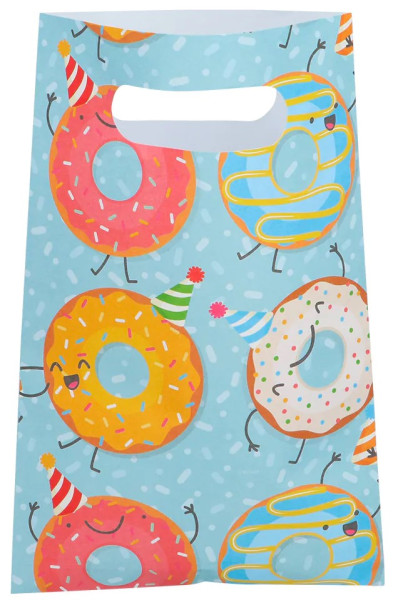 10 torebek upominkowych Happy Donut o średnicy 23 cm