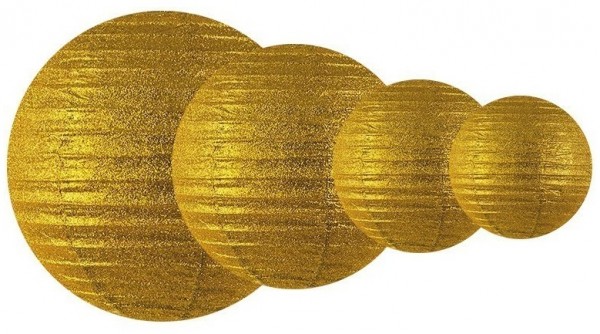 Glitter lampion lilly goud 20cm 2