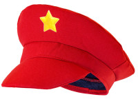 Vorschau: Klempner Mütze rot mit Stern