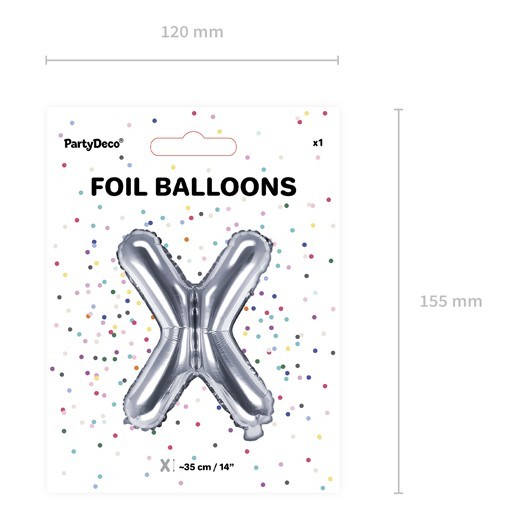 Ballon aluminium X argent 35cm 3