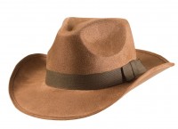 Widok: Brązowy kowbojski kapelusz strażnika z materiału