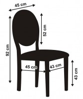 Widok: Biały pokrowiec na krzesło z fałdą 92cm